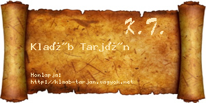 Klaáb Tarján névjegykártya